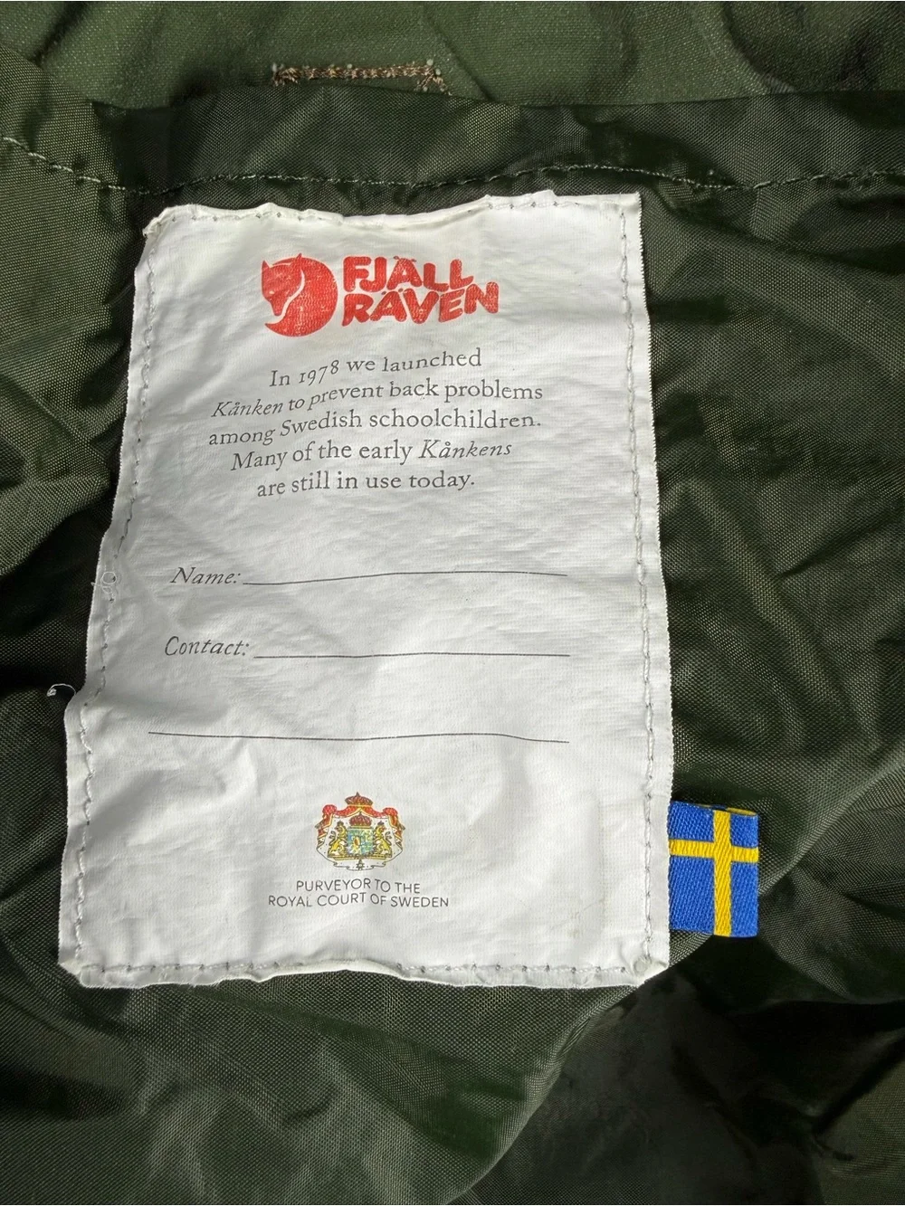 Fjallraven backpack olive